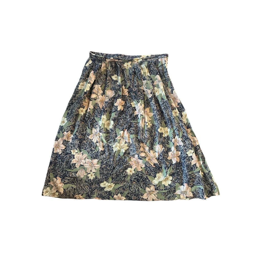 Vintage Women 16 Country Sophisticates by Pendleton Floral Skirt A-Line Wool